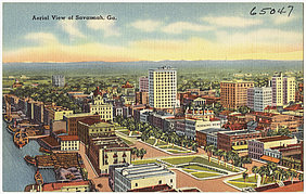 Postkartenansicht von Savannah in Georgia