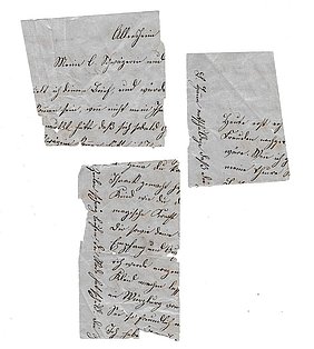 Brieffragment aus Allersheim aus dem 19. Jahrhundert.