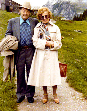 Ignace Rhodes mit seiner Frau im Urlaub in den Bergen.