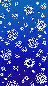 Das Muster zeigt Schneeflocken und Sterne. Manche Flocken sehen aus wie Viren.